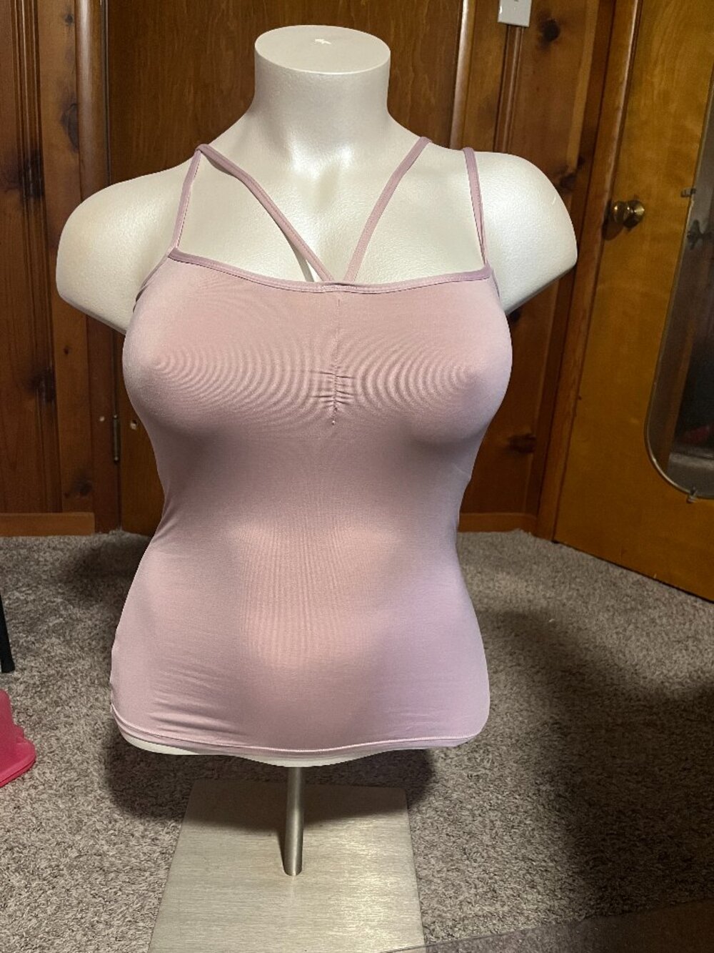Rhonda Shear Strappy Shelf Cami | Mauve Ruched Going Out Top | Size L